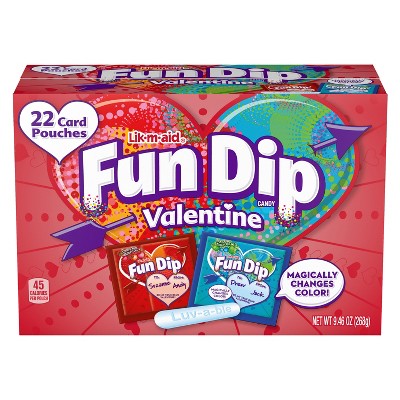 Lik-m-aid Fun Dip Valentine's Day Exchange Candy & Card Kit - 9.46oz/22ct