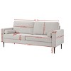 NicBex 78.15 Inch Upholstered Couch,3-Seater Sofa with 2 Rolled Accent Pillows for Living Room,Bedroom,Office,Apartment,White - 3 of 4