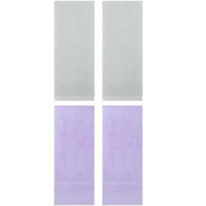 REGALWOVEN 4 Pcs Striped Comfortable Quick Drying Non-Linting Hand Towel 14" x 30" - 1 of 4