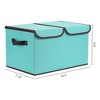 REGALWOVEN Fabric Collapsible Reinforced Versatile Storage Bin with Lid and Handle 16.5*12*10in - 4 of 4