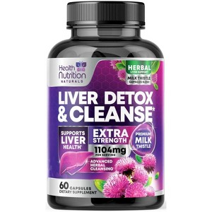 Liver Cleanse Detox Repair - 1104mg Milk Thistle Dandelion Support Supplement - 60 Capsules;120 Capsules;180 Capsules;240 Capsules - 1 of 4