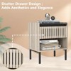 CIPACHO Modern 2-Piece Wooden Nightstand Set with Drawer Open Shelf for Bedroom Living Room Small Spaces - 4 of 4