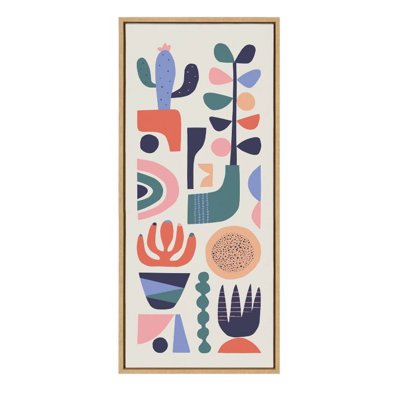 Sylvie Mid Century Succulents by Rachel Lee Framed Wall Canvas Natural - Kate & Laurel All Things Decor, 1 of 10