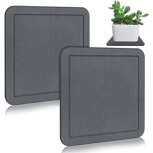 2-Pack Grey Diatomite Plant Saucers, 12" Absorbent Quick-Dry Pot Trays with No Holes for Indoor Houseplants - 1 of 4