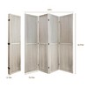 Natural Wood 5.6-Foot 4-Panel Partition with Detachable Pinboard Display, Foldable Privacy Screen for Events & Home Organization - 4 of 4