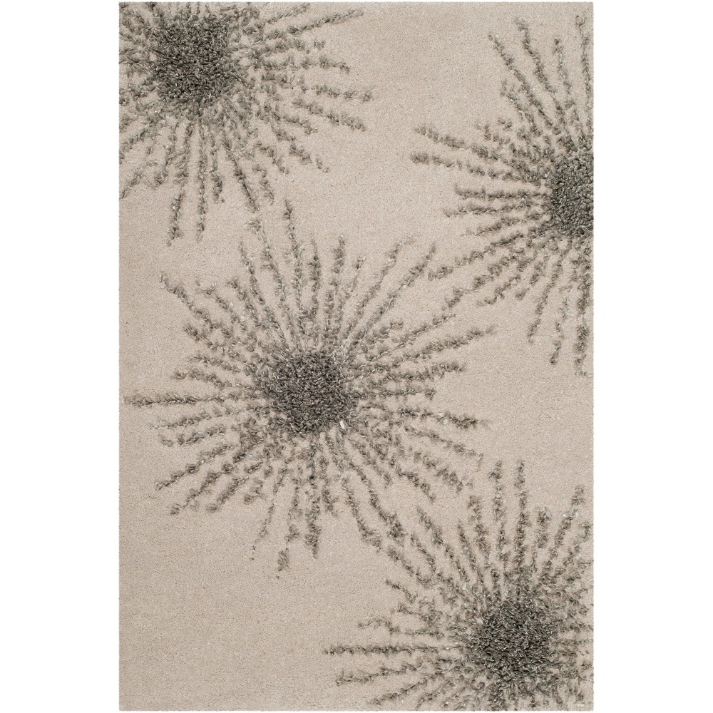 2'x3' Burst Tufted Accent Rug Ivory/Silver - Safavieh