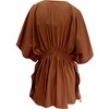 LA LEELA women's Vacation Casual Swim Holiday Beachwear Summer Bathing Suit Cover Ups Mini Beach Dress Robe 1X-2X Brown, Solid - 2 of 3