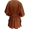 LA LEELA women's Vacation Casual Swim Holiday Beachwear Summer Bathing Suit Cover Ups Mini Beach Dress Robe 1X-2X Brown, Solid - image 2 of 2