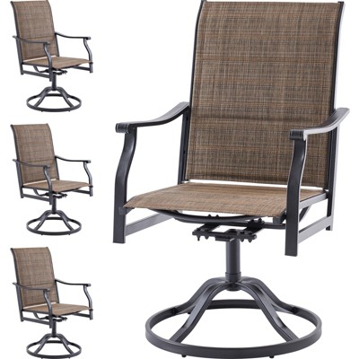 Maggift Patio Seating Sets, Outdoor Dining Chairs Set of 4, Ergonomic Design, Durable Frame for Patio, Backyard, Balcony, Brown, 23"*21.7"*40.2"