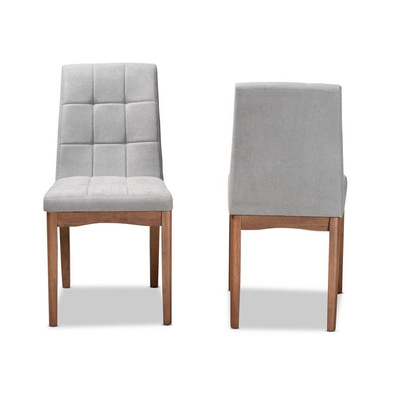 2pc Tara Fabric Upholstered and Wood Dining Chair Set - Baxton Studio, 3 of 10
