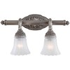 Minka Lavery Vintage Wall Light Sconce Brushed Nickel Hardwired 18 3/4" 2-Light Fixture Etched Clear Glass for Bedroom Bathroom - 3 of 3