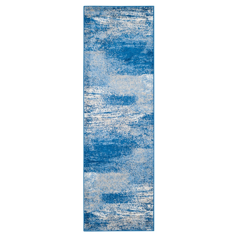 2'6inx12' Runner Silver/Blue Fleck Loomed - Safavieh