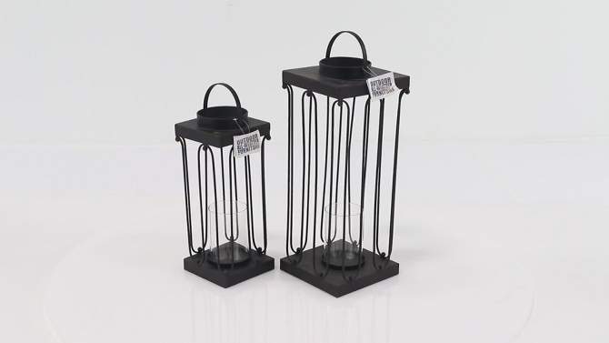 Set of 2 Modern Tin/Glass Open Design Candle Holders - Olivia &#38; May, 2 of 7, play video