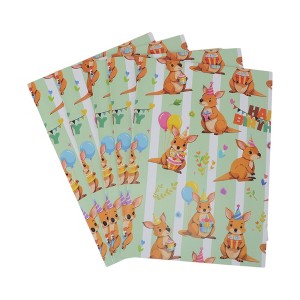 Unique Bargains Gift Wrap Paper Glossy Coated Paper 27.56 x 19.69inch 5 Pcs - 1 of 4