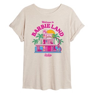 Women's - Barbie - Welcome To Barbie Land Oversized Graphic T-Shirt - 1 of 4
