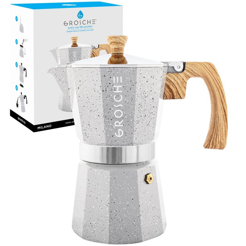 GROSCHE Milano Stovetop Espresso Maker Moka Pot Home Espresso Coffee Maker, 1 of 11