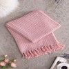 AZL1 Life Concept Throw Blankets, 2-Pack Tassel Edge Soft Throws for Living Room and Bedroom Decor, Pink, 60"*50"*0.3" - 4 of 4