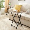 LIVAREEmlen 2-Piece Sofa Side Table, Industrial Snack Table for Small Spaces, Space-Saving Easy to Fold Wood - 4 of 4