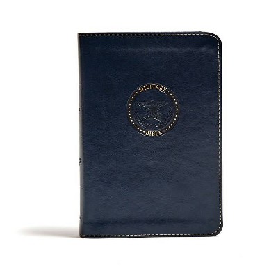 CSB Military Bible, Navy Blue Leathertouch - by  Csb Bibles by Holman (Leather Bound)