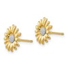 Black Bow Jewelry 10mm Two Tone Sunflower Post Earrings in 14k Yellow Gold - 2 of 4
