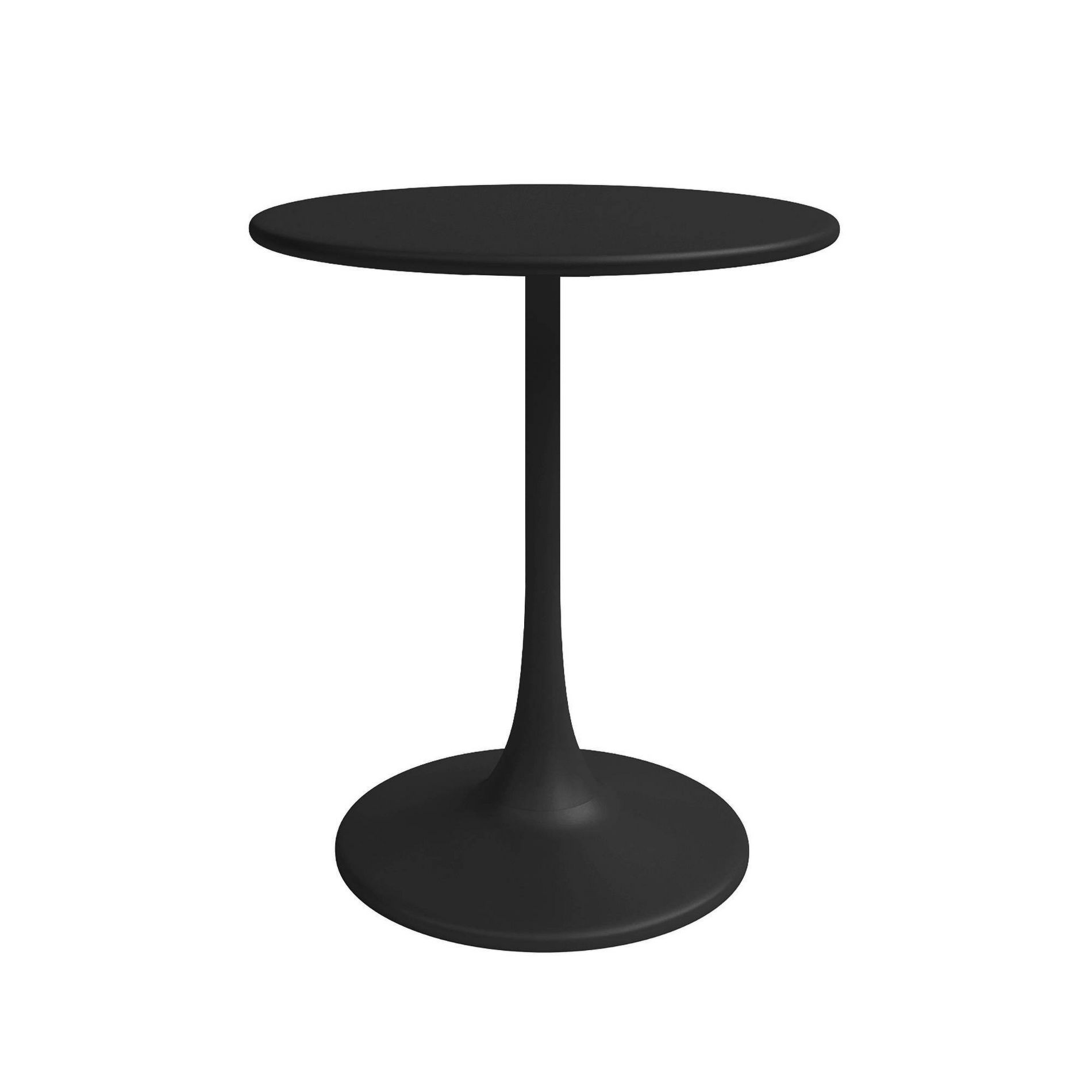 Kurv Bistro Table Black - Jamesdar: 30" Mid-Century Modern, Steel Pedestal Base, Seats 2
