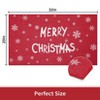 Christmas Doormat, Festive Holiday Welcome Mat with Greetings, Non-Slip Absorbent Indoor Entrance Rug, Joy Snowflake Pattern, Red - 2 of 4
