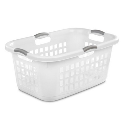 Sterilite 2 Bushel Ultra Laundry Basket, Large, Plastic with Comfort Handles to Easily Carry Clothes to and from the Laundry Room