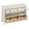 NicBex Vintage Entryway Table with Drawers Console Table with Water Hyacinth Woven Baskets Side Table for Entryway, Living Room - 4 of 4