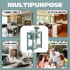 Kings Brand Furniture - Slim Wood Side End Table with Storage Shelves & Pull-Out Tray, Nightstand for Bedroom, Living Room - 3 of 4