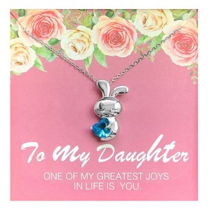 Daughter Greeting Card Sterling Silver Hearts Necklace for Women Ginger Lyne Collection - 1 of 4