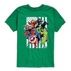 Boys' - Marvel - Avengers American Flag Short Sleeve Graphic T-Shirt - 1 of 4