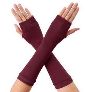 Allegra K Classic Fashion Stretch Fingerless Arm Warmmer Oversleeve - 1 of 4