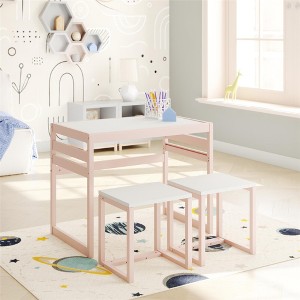 GDFStudio Morrison Modern Wood 31" Kids Table Set with 2 Chairs - 1 of 4