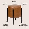 JONATHAN Y Silvia Modern Minimalist Round Backless Metal/Vegan Leather Cushioned Vanity Stool - 2 of 4