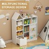 4 Tier Children's Wooden Bookcase with Drawers, 47.8 Inch Toy Storage Bookcase, Book Display Shelf, Nursery, Children's Room, Playroom, Classroom - 3 of 4