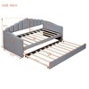 Twin Size Velvet Upholstered Daybed with Trundle/2 Drawers and USB Charging Ports 4Q - ModernLuxe - 3 of 4