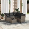 vidaXL 6 Piece Patio Sofa Set with Cushions - Gray With Table - 2 of 4