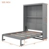 NicBex Full Size Murphy Bed 85" Wooden Bed Frame Morden Hideaway Wall Bed with Storage Shelf for Apartment - 2 of 4