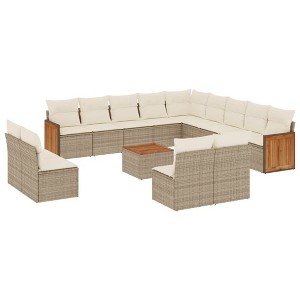 vidaXL Garden Sofa Set Beige - 1 of 4