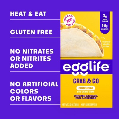 egglife Grab & Go Chicken Sausage, Egg & Cheddar - 3oz