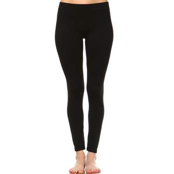 Women's Pack Of 2 Solid Leggings Black , Charcoal One Size Fits Most -  White Mark : Target
