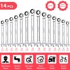 12-Piece Ratcheting Combination Wrench Set - Metric 8-19mm Cr-V Steel with 72-Tooth Fix-Head Design & Storage Bag for Automotive, Truck & Garage Use - 3 of 4