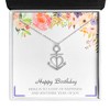 Birthday Greeting Card Silver Anchor Heart Necklace Womens Ginger Lyne Collection - 3 of 4