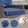 Buenhomino Patio Furniture Set Wicker Swivel Glider Chairs PE Rattan Sofa Ottomans with Blue Cushions Patio Conversation Set - 3 of 4