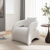 SEYNAR Open-Back Boucle Upholstered Accent Armchair with Pillow - 2 of 4