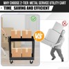 2 Tray Tool Cart, 400 LBS Capacity Rolling Tool Carts On Wheels, Heavy Duty Utility Cart with Pegboard, Mechanic Tool Storage Cart - 3 of 4