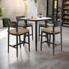 UNISOAR Modern 5PC Outdoor Patio Bar Set,Rounded Square Sintered Stone Table & 4 Swivel Bar Chairs,Non-Rust Aluminum Frame, Marble-Inspired Top - 3 of 4