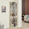 Cabinet with Lighted, Display Cabinet with Glass Doors, Corner China Cabinet with Tempered Adjustable Glass Shelves - 2 of 4
