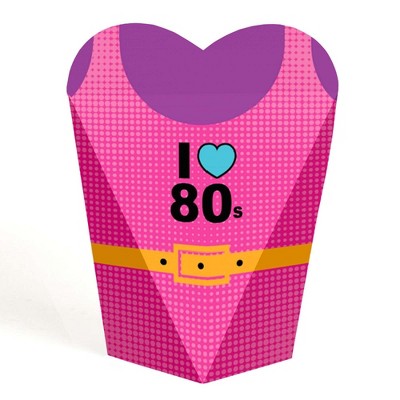 Big Dot of Happiness 80's Retro - Totally 1980s Party Favors - Gift Heart Shaped Favor Boxes for Women - Set of 12