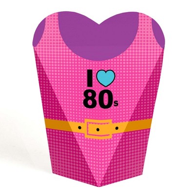 Big Dot of Happiness 80's Retro - Totally 1980s Party Favors - Gift Heart Shaped Favor Boxes for Women - Set of 12